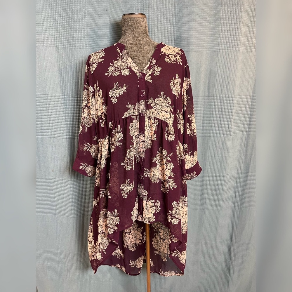 Torrid Sheer Button Up Tunic